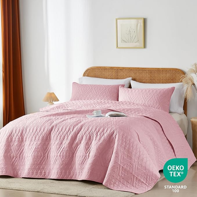 akkialla King/Cal King Quilt Set, Boho Geometric Pattern, Soft All-Season - Image 2