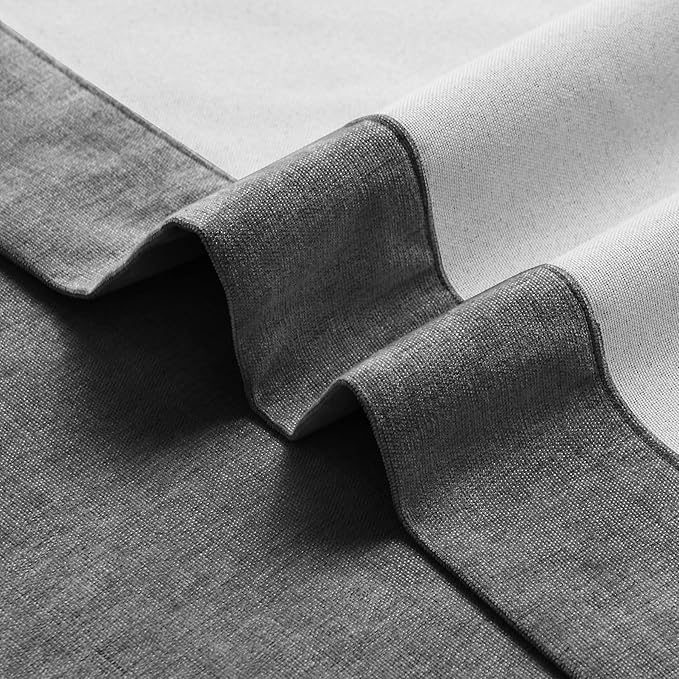 Macochico 120" Wx84 L 100% Blackout Chenille Curtains for Sliding Door Living Room Bedroom, Luxury Drapery for Hotel Home Theater, Dark Grey Thermal Window Treatments with Tieback, Grommet, 1 Panel