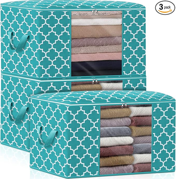 Storage Bags 100L 3Pack Clothes Organization and Storage Containers | Large by WiseLife