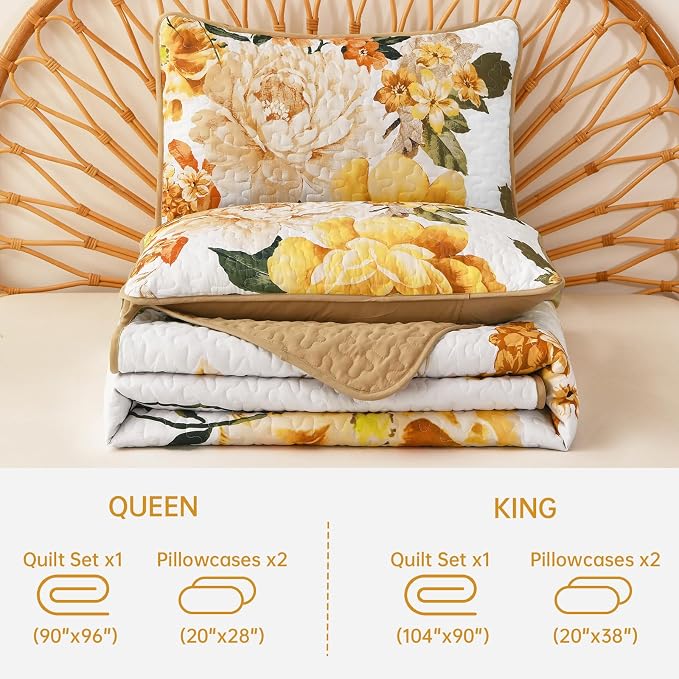 WONGS BEDDING Quilt Queen Size, Soft Microfiber Lightweight Farmhouse Bed Cover - Image 8