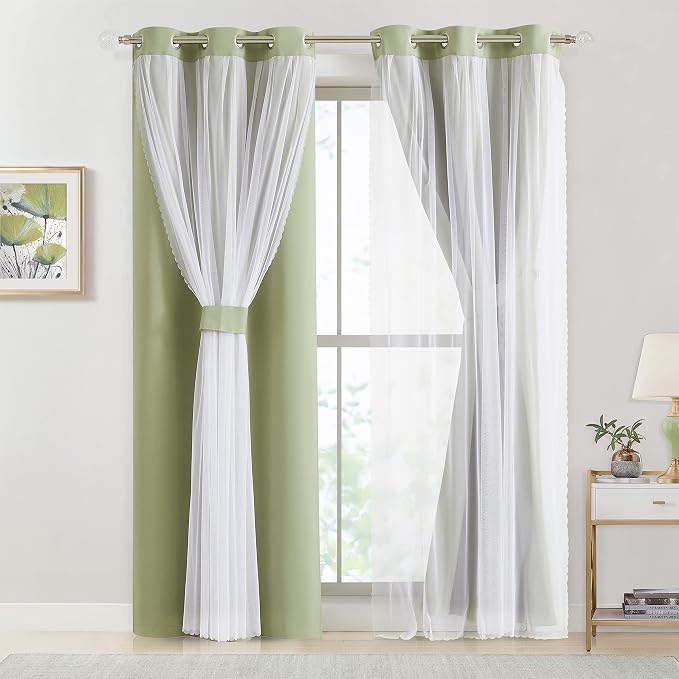 Bujasso Sage Green 90% Blackout Curtains - Image 2