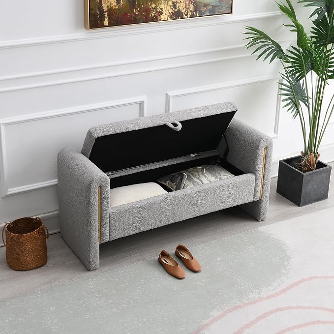 Modern Teddy Fabric Bed End Bench - Image 7