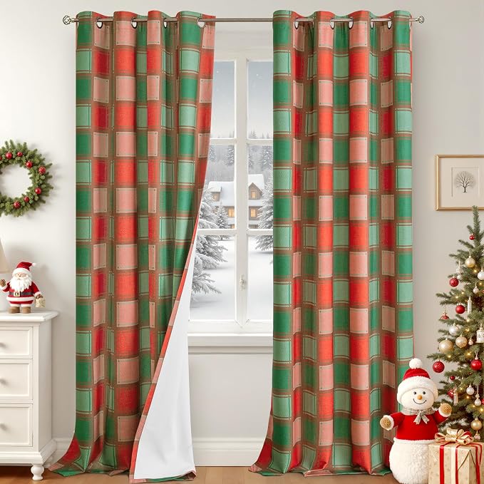 Plaid Curtains Gingham Patterned by Lajode
