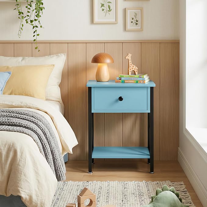 VECELO Nightstand, Modern Bedside End Table, Night Stand - Image 2