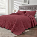 Kingnex Oversized King Bedspreads 128x120 Burgundy | Lightweight, Extra Wide by Kingnex