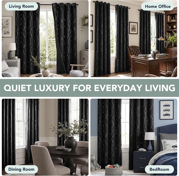 Deconovo 100% Blackout Living Room Curtains 84 Inches Long, Thermal Insulated - Image 6