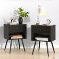 VECELO Nightstands Set of 2, Mid Century Modern End Bedside Table, Night Stand by VECELO