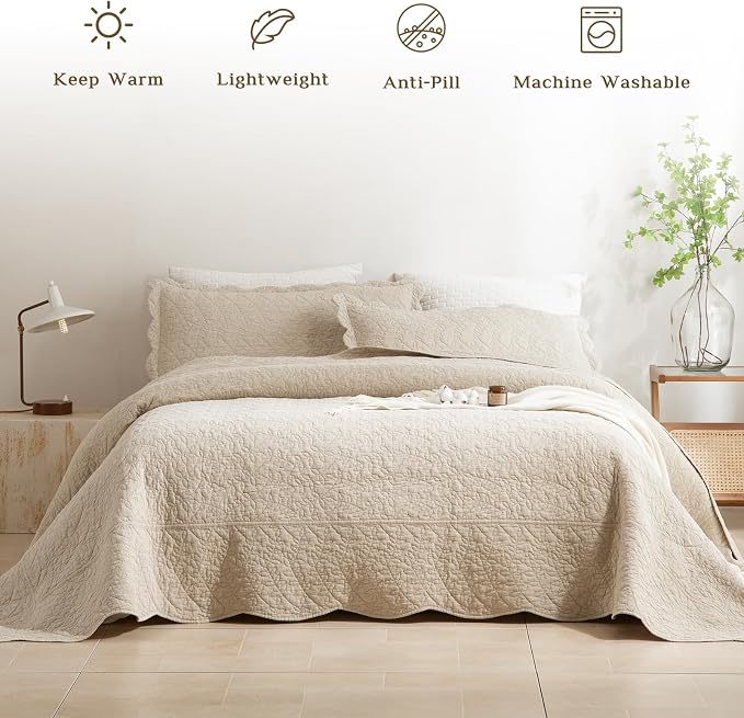 CozyTide Oversized King Quilt 120"x120", Stone-Washed Cotton Oversized King - Image 2