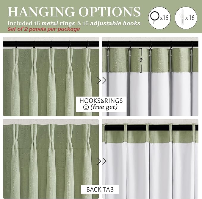 Extra Long Pinch Pleated 108 Inch Floor to Ceiling Curtains - Image 8