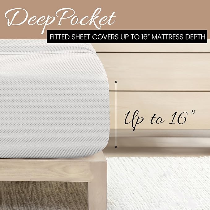 Linen Market Double-Brushed Patterned Microfiber Twin Sheet Set 3 Piece – Oeko-TEX Certified Ultra Soft & Wrinkle-Free - 16" Deep Pocket Sheets - Easy Care Twin Size - Stippled Light Gray