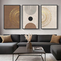 Large Framed Boho Neutral Abstract Wall Art by Cuspin