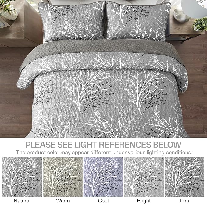 DJY Grey Quilt Set King Size - Image 3