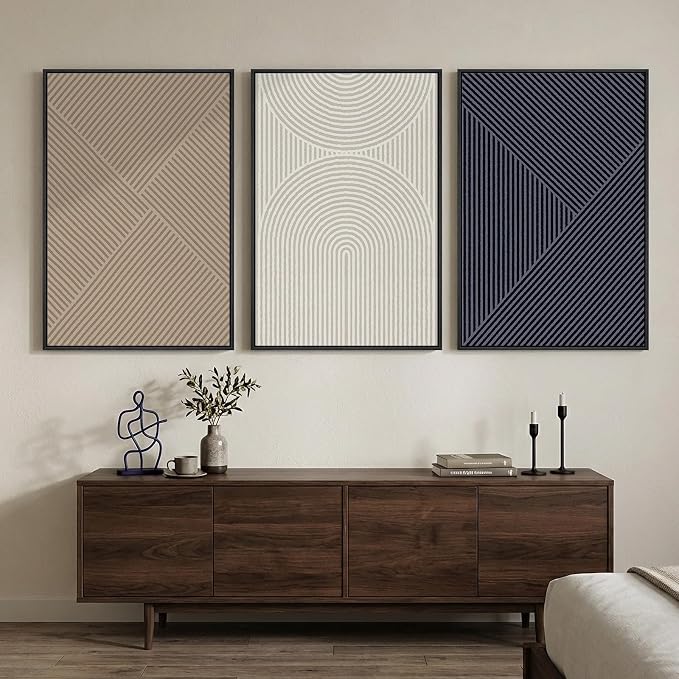 Large Framed Neutral Abstract Wall Art - Image 2