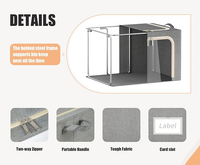 3 Openings Large Clothes Storage Bins - Image 4