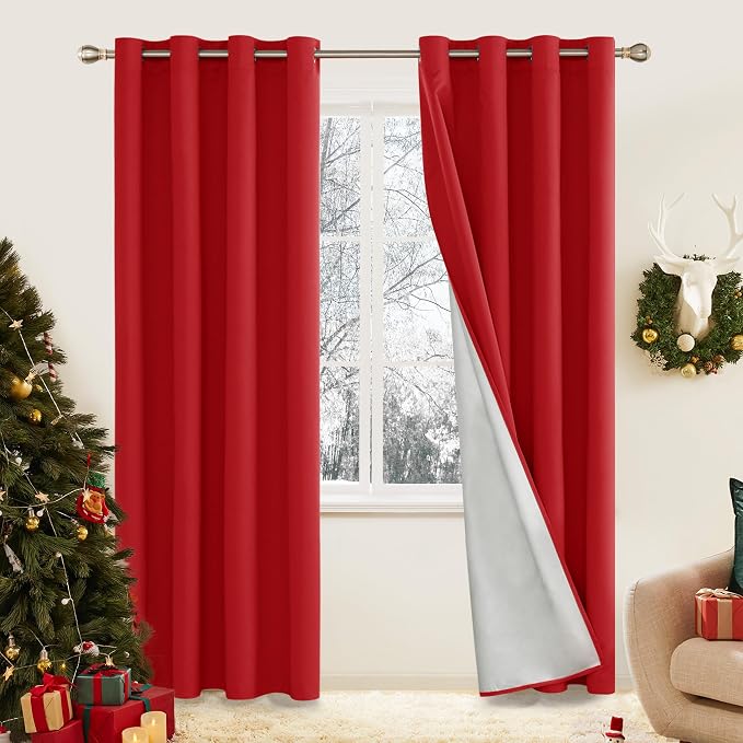 Deconovo Red Blackout Curtains for Bedroom, Room Darkening Thermal Insulated by Unknown