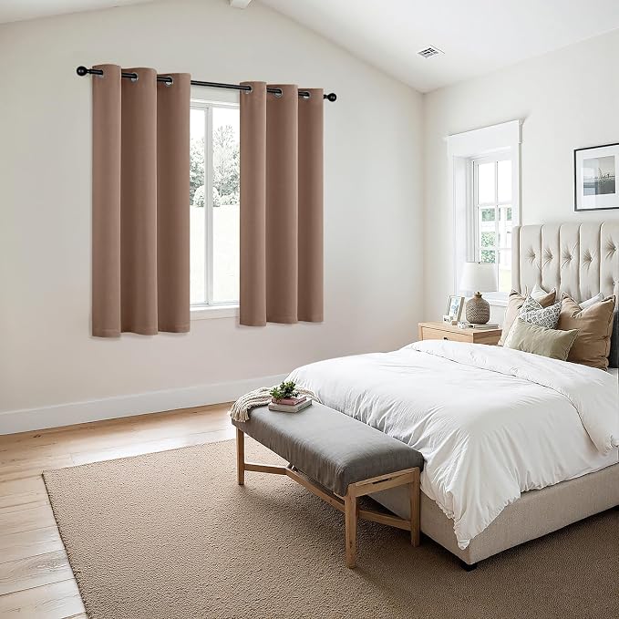 MIULEE Blackout Curtains for Bedroom 2 Panels 40 x 54 Inch Long Cappuccino | - Image 6