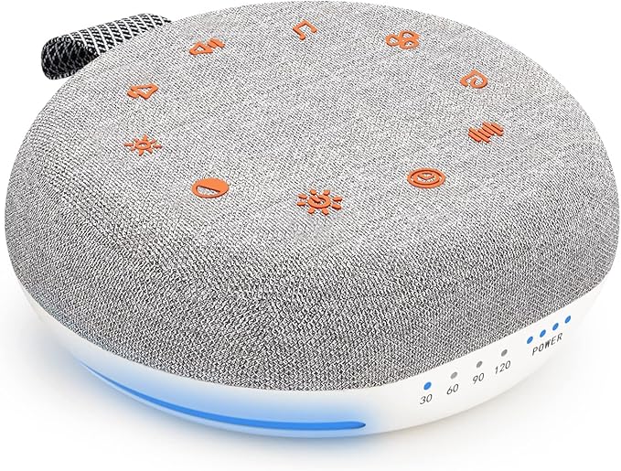 Heavtuen,White Noise Machine,Portable Sound Machine with 40 Soothing Sounds, USB Rechargeable,Sleep Sound Timer & Night Light for Baby Kids Adults