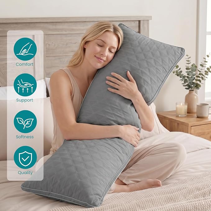 Oubonun Premium Adjustable Loft Quilted Body Pillows - Image 2