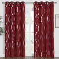 NICETOWN Wave Line Blackout Curtains 84 inch Length 2 Panels Set | Noise by NICETOWN