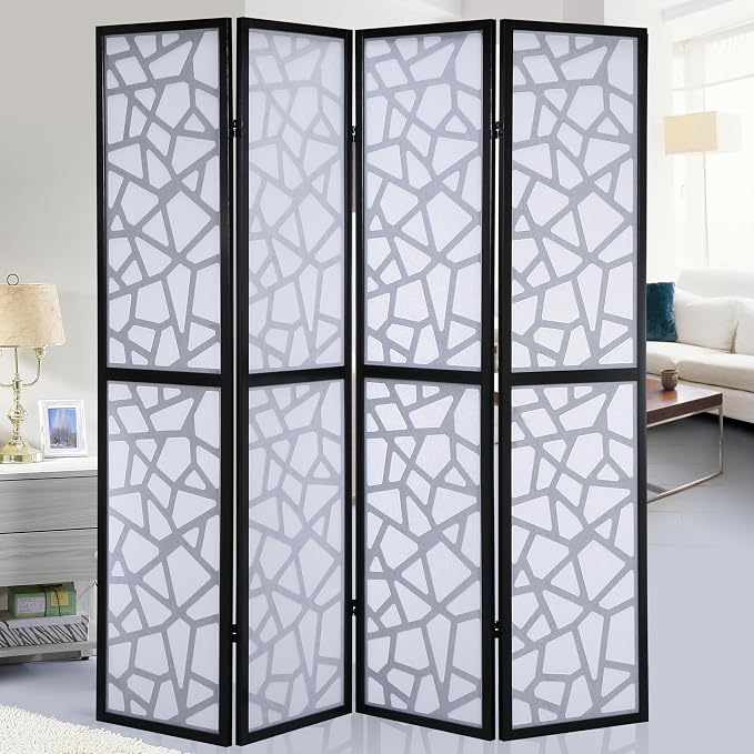 Roundhill Furniture Giyano 4 Panel Screen Room Divider - Image 3