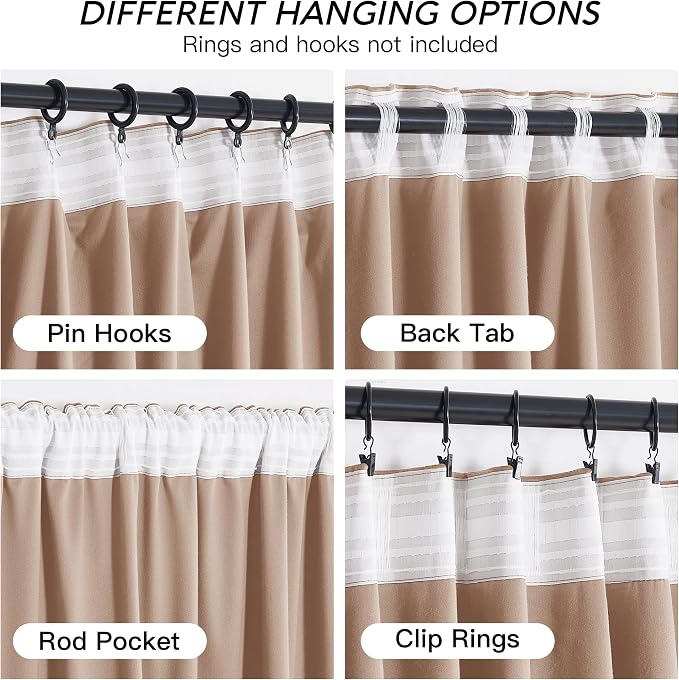 RYB HOME Blush Velvet Curtains 96 inches - Image 5