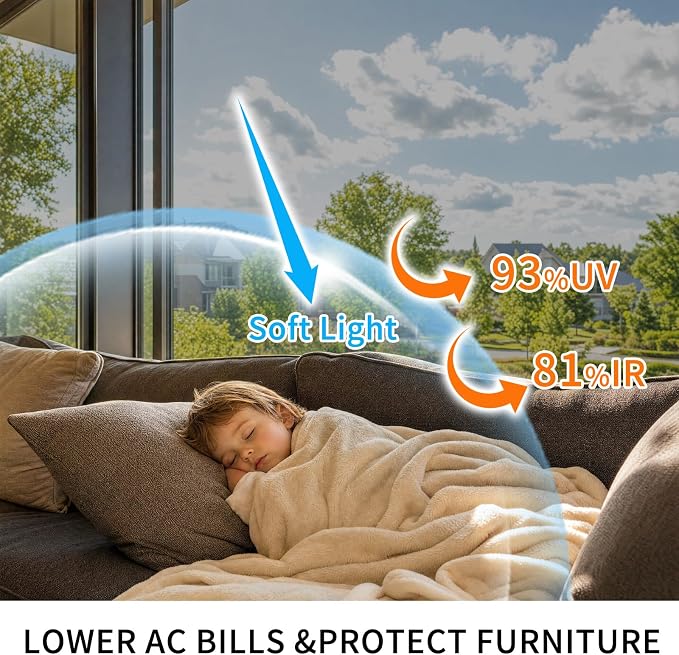 One Way Privacy Window Film Heat Control Mirror Tint 35.4Inx13.1Ft | Window Tint - Image 3