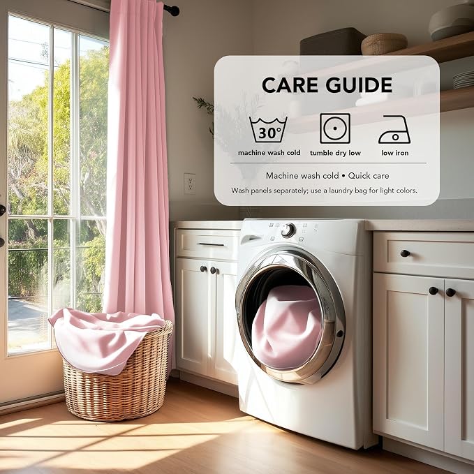 Deconovo Solid Back Tab and Rod Pocket Curtains Thermal Insulated Blackout - Image 8