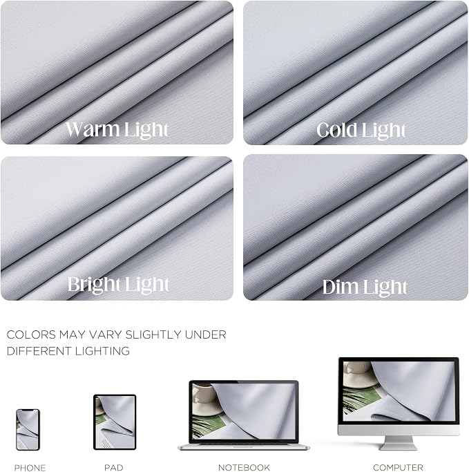 CUCRAF Grayish White Blackout Curtains 96 inch Length 2 Panels Set, Room - Image 7