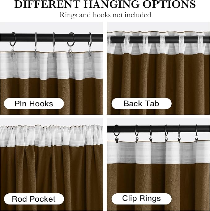 RYB HOME Velvet Curtains 102 inches Long, Extra Long High Ceiling Curtains | - Image 2