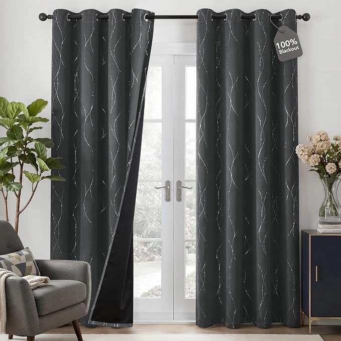 Deconovo 100% Blackout Living Room Curtains 84 Inches Long, Thermal Insulated by Unknown