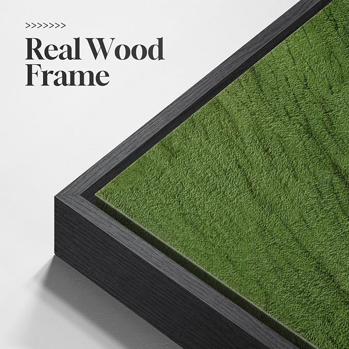 Framed Sage Green Abstract Long Narrow Wall Art Decor - Image 6