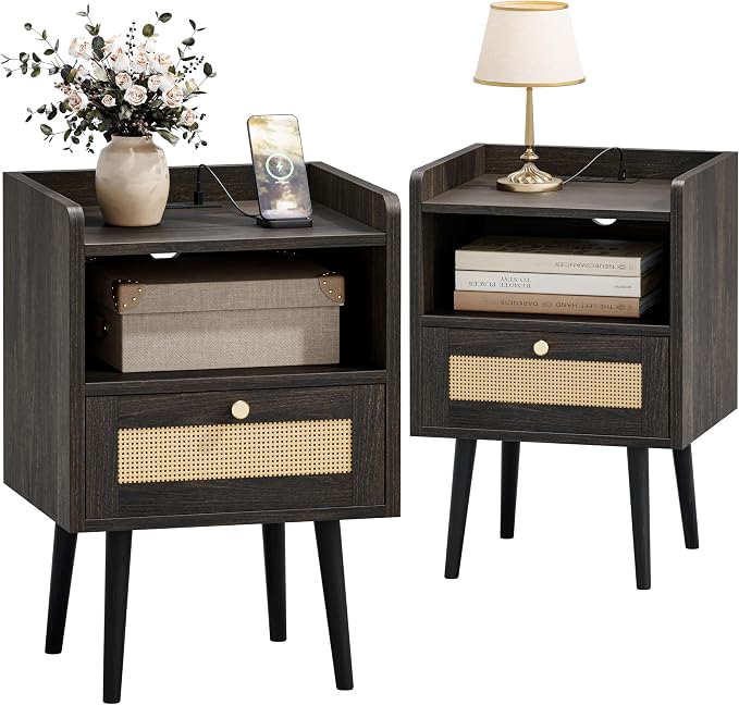MECHYIN Night Stand Set 2, Nightstands Set of 2 by MECHYIN