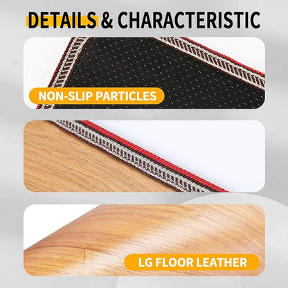 AC 110V Heated Floor Mat for Foot, Wood Stripe Carbon Crystal Heating Pad, Electric Heated Foot Warmers for Office, Home Brown