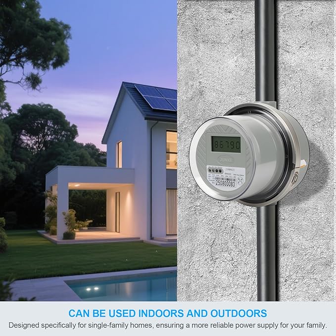 100 Amp Meter Socket, 4 Jaw Meter Base, 240V 3 Wire Ring Type, with Horn Bypass Meter Cover Plate, Suitable for Overhead/Underground Feed
