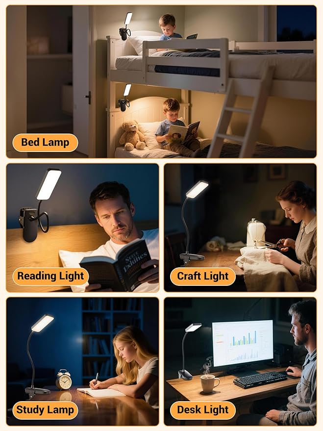 Clip on Light, 45 Modes Dimmable+450 Lumen 48 LED Desk Lamp - Image 5