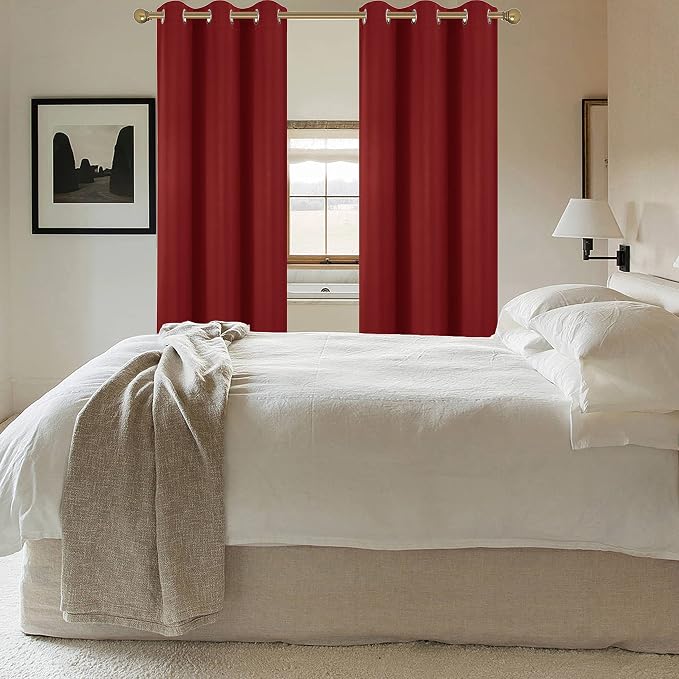 Diraysid Red Grommet Blackout Curtains - Image 6