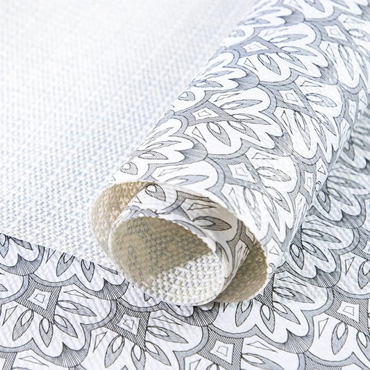 RAY STAR 24X120 Inch Shelf Liner for Kitchen Cabinets, Non-Adhesive Cabinet Liner Washable, PVC Drawer Liner for Dresser Non-Slip Bathroom (Black Floral)(1 Roll)