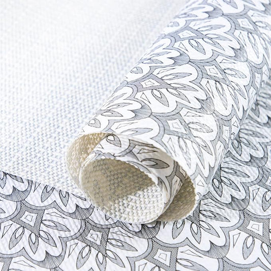 RAY STAR 12X120 Inch Shelf Liner for Kitchen Cabinets, Non-Adhesive Cabinet Liner Washable, PVC Drawer Liner for Dresser Non-Slip Bathroom (Black Floral)(9 Roll)