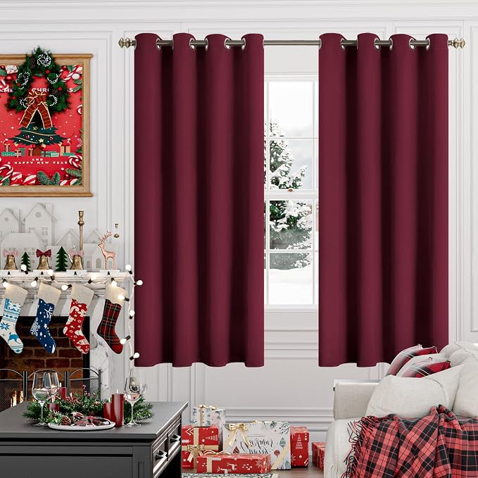 YoungsTex Burgundy 100% Blackout Curtains - Image 4