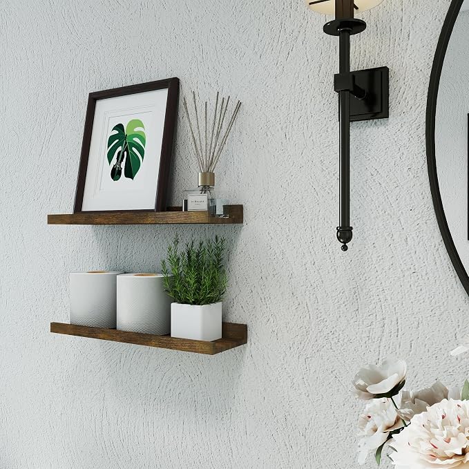 Brown Floating Shelves for Wall Decor, 16 in Shelf - Image 4