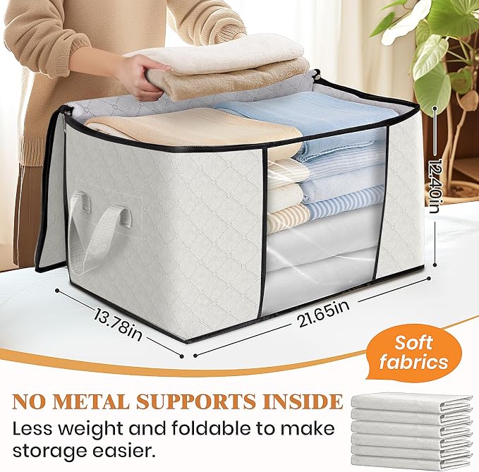 10 Pack Storage Bags for Clothes Blanket Storage Bins - Image 2