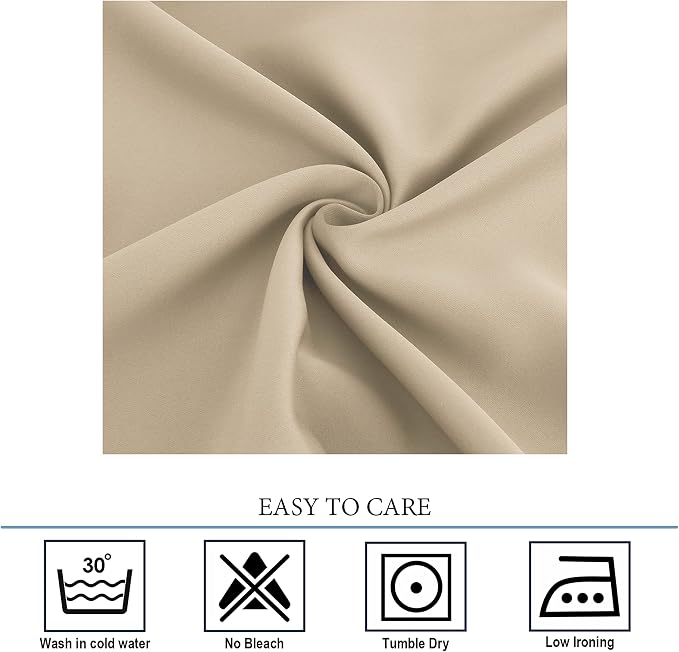 Diraysid Beige Grommet Blackout Curtains - Image 4