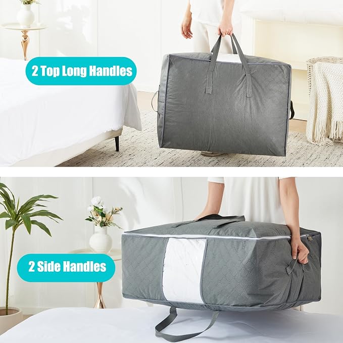 105L Extra Large Storage Bag for Blankets Comforters Bedding Clothes Pillow | - Image 4