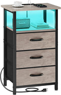 Night Stand with Charging Station, LED Nightstand by Vagusicc