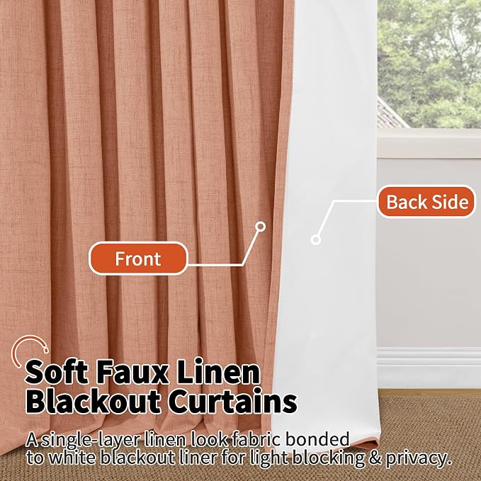 Linen Blackout Curtains 45 Inches - Image 8