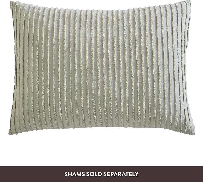 Beatrice Home Fashions Full Channel Chenille Bedspread, Sage | Soft, - Image 5