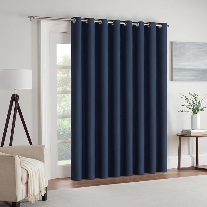 Eclipse Kendall Extra‑Wide Patio Door Curtain, Denim Blue - Image 6