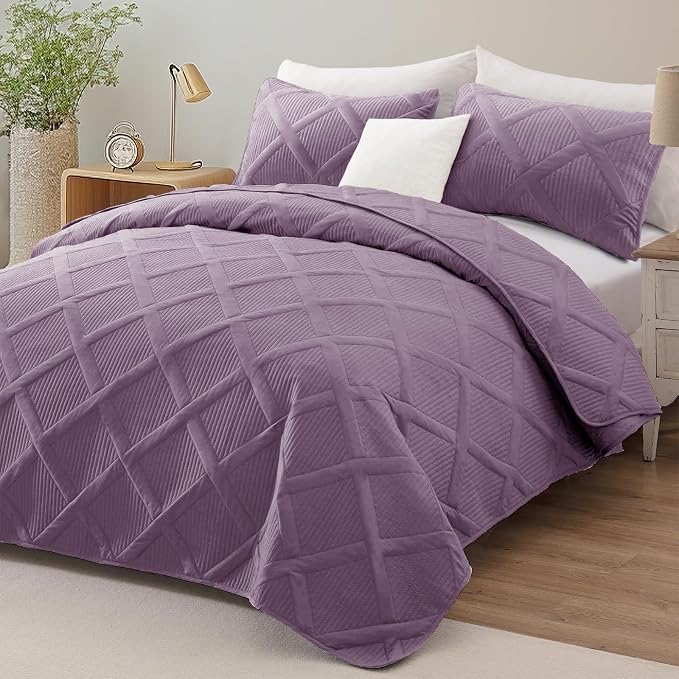 Exclusivo Mezcla Quilt King Size, Dusty Lavender | Soft Bedspreads - Image 2