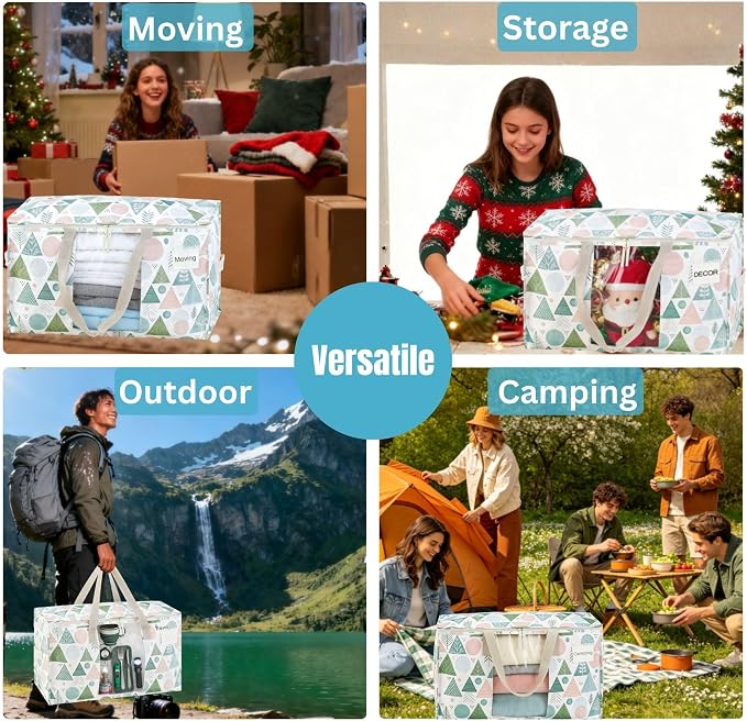 VENO 4 Pack Moving Bags, Large Christmas Storage Bins - Image 8