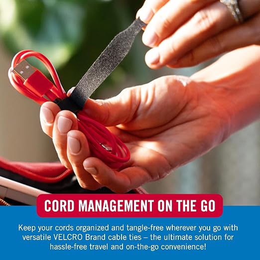 VELCRO Brand Reusable Cable Ties, Cord Management, 100 Pack | Wire And Cable - Image 3